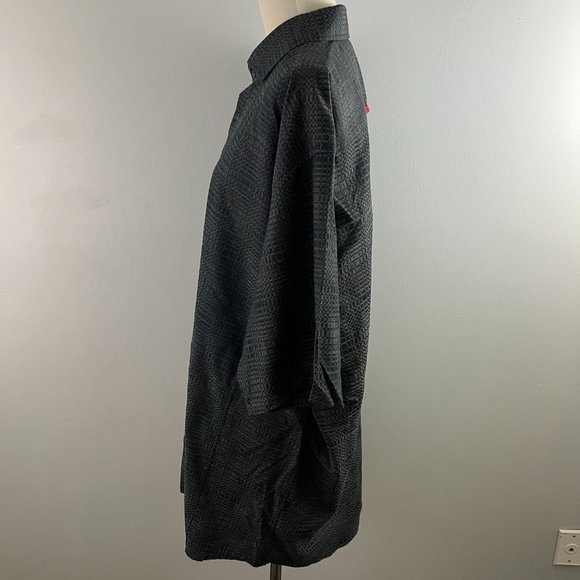 7 DOWNIE ST. Black Beige Button Down Short Sleeve‎ Shirt (2X) - Picture 4 of 10